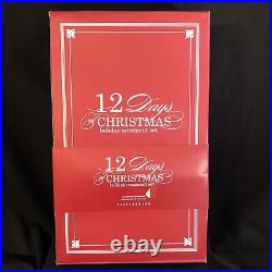 Pottery Barn Twelve Days of Glass Christmas Ornaments Set of 12 NEW in Box