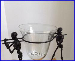 Pottery Barn Walking Dead Serve Bowl & Stand Halloween Skeleton New withTags