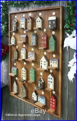Pottery Barn Wooden Houses Wall Advent Calendar -nib- Home To A Noel Count Down