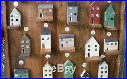 Pottery Barn Wooden Houses Wall Advent Calendar -nib- Home To A Noel Count Down