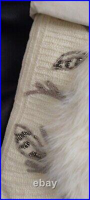 Pottery Barn Woodland Squirrel White Owl Crewel Faux Fur Christmas Stocking Lot