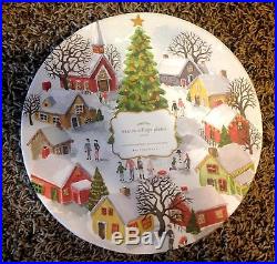 Pottery Barn set of 4 winter village plates 3 sets available Christmas Holiday