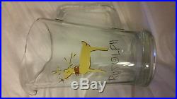 Pottery barn reindeer Rudolph glass pitcher water beverage christmas