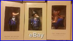 Pottery barn reindeer ornaments plus santa (complete full set)