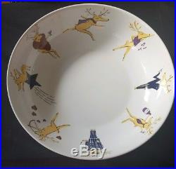 Pottery barn reindeer serving bowl buffet dish platter Christmas holiday stag