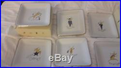 Pottery barn reindeer square appetizer plates (set of 8)