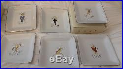 Pottery barn reindeer square appetizer plates (set of 8)