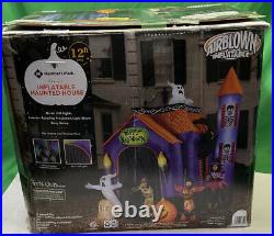 PreLit 12FT Halloween Airblown Inflatable Haunted House Halloween Decorations