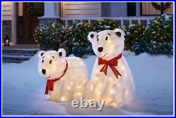 PreLit Seasonal 2 ft and 1.5 ft LED Polar Bears Set
