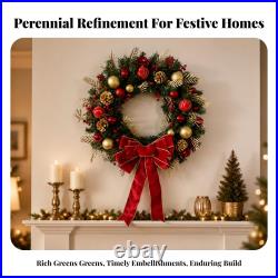 Pre-Decorated Christmas Wreath High Quality Christmas Wreath with Bow Festive