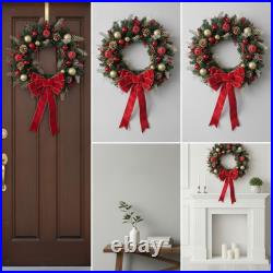 Pre-Decorated Christmas Wreath High Quality Christmas Wreath with Bow Festive
