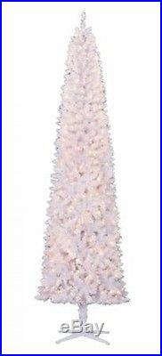 Pre Ligts Pine White Artificial Christmas Tree Clear Tall Holiday Decor Xmas New