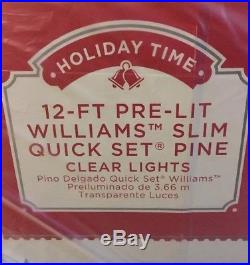 Pre-Lit 12ft Williams Pine Holiday Time Artificial Christmas Tree Clear-Lights