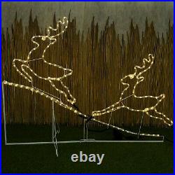 Pre Lit 2 x Reindeer LED Rope Light Up Garden Outdoor Christmas Decoration Frame
