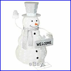 Pre-Lit 52 LED Light Frosty The Snowman Outdoor Yard Lawn Christmas Decoration