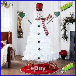 Pre-Lit 6.5′ Artificial Christmas Tree Snowman With 140 White LED Lights & Stand