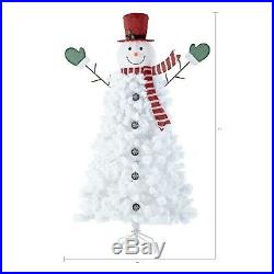 Pre-Lit 6.5' Artificial Christmas Tree Snowman With 140 White LED Lights & Stand