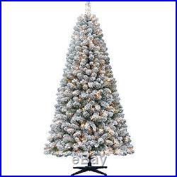 Pre-Lit 6.5' Crystal Pine SNOWY DELIGHT Artificial Christmas Tree, Clear Lights