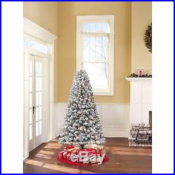 Pre-Lit 6.5′ Crystal Pine SNOWY DELIGHT Artificial Christmas Tree, Clear Lights