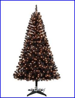 Pre-Lit 6.5' Madison Pine Artificial Christmas BLACK Tree with Clear lights