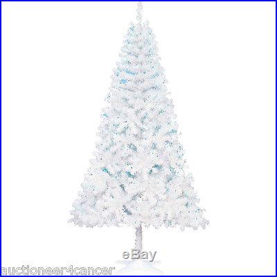 Pre-Lit 6.5′ Madison Pine Artificial Christmas Tree, White, Blue Lights