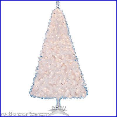 Pre-Lit 6.5′ Madison Pine Artificial Christmas Tree, White, Clear Lights