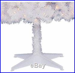 Pre-Lit 6.5' Pine White Artificial Christmas Tree Clear Lights Holiday Decor
