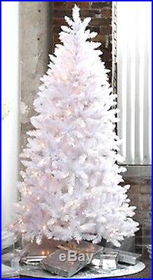 Pre-Lit 6.5′ WHITE Artificial Christmas Tree Clear/ Multi/ Blue lights