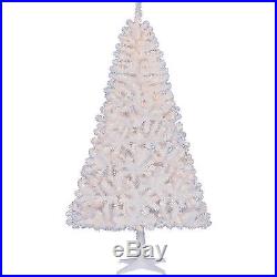 Pre-Lit 6.5' WHITE Artificial Christmas Tree Clear/ Multi/ Blue lights