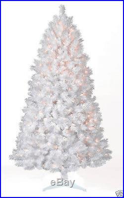 Pre-Lit 6.5ft White Artificial Christmas Tree 400 Clear Lights 600 Tips