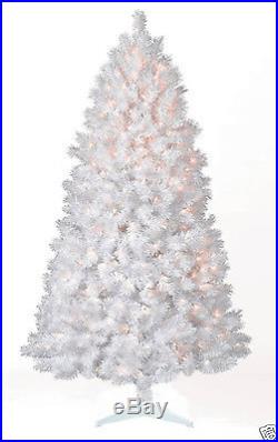 Pre-Lit 6.5ft White Artificial Christmas Tree 400 Clear Lights 600 Tips
