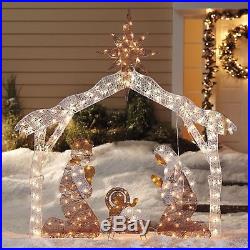 Pre Lit 6′ Tall Nativity Scene Shimmer Lawn Christmas Decoration Outdoor Holiday