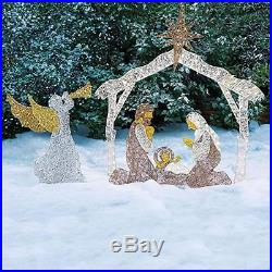 Pre Lit 6' Tall Nativity Scene Shimmer Lawn Christmas Decoration Outdoor Holiday