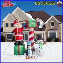 Pre-Lit 6ft Inflatable Mailbox Santa Snowman Penguin Outdoor Holiday Decor New