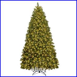 Pre-Lit 7′ Artificial PVC Christmas Tree Hinged 700 LED Lights Metal Stand