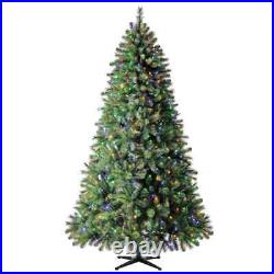 Pre Lit Artificial Christmas Tree 7.5 Ft H Long Needle 550 Color Changing Lights