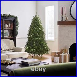 Pre-Lit Artificial Full Christmas Tree Green Dunhill Fir Dual Color LED Light