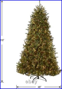 Pre-Lit Artificial Full Christmas Tree, Green, Dunhill Fir, White Lights