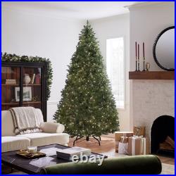 Pre-Lit Artificial Full Christmas Tree, Green, Dunhill Fir, White Lights, Inc