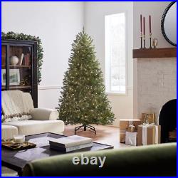 Pre-Lit Artificial Full Christmas Tree Green Dunhill Fir White Lights Include