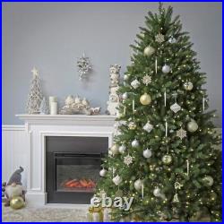 Pre-Lit Artificial Full Christmas Tree Green Dunhill Fir White Lights Include