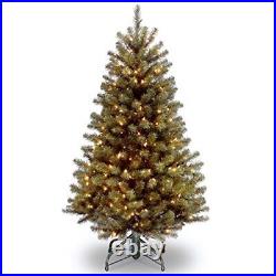 Pre-Lit Artificial Full Christmas Tree, Green, North Valley Spruce, 4.5-FEET