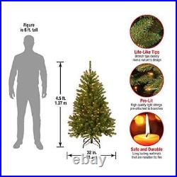 Pre-Lit Artificial Full Christmas Tree, Green, North Valley Spruce, 4.5-FEET