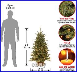 Pre-Lit Artificial Mini Christmas Tree Includes Small Lights and Cloth Bag Bas