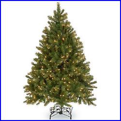 Pre-Lit Christmas Tree 4-1/2-Feet Feel-Real Downswept Douglas Fir Hinged