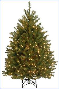 Pre Lit Christmas Tree 4 1/2 Ft Artificial Fir 450 Clear Lights Indoor Holiday