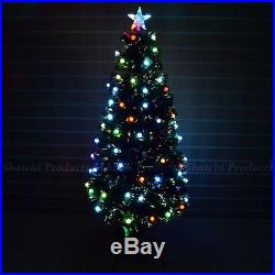 Pre Lit Christmas Tree LED Fibre Optic PreLit Light Up Xmas Home Decorations UK