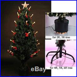 Pre Lit Christmas Tree Light Up Fibre Optic Prelit with Candle & Bow Home Decor