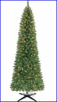 Pre-Lit Christmas Tree & Stand 7 Ft Tall Holiday Decor Clear or Color Lights NEW