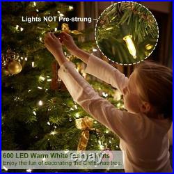 Pre Lit Christmas Trees 7.5 ft 600 LED Warm White 1350 Tips light not pre-strung